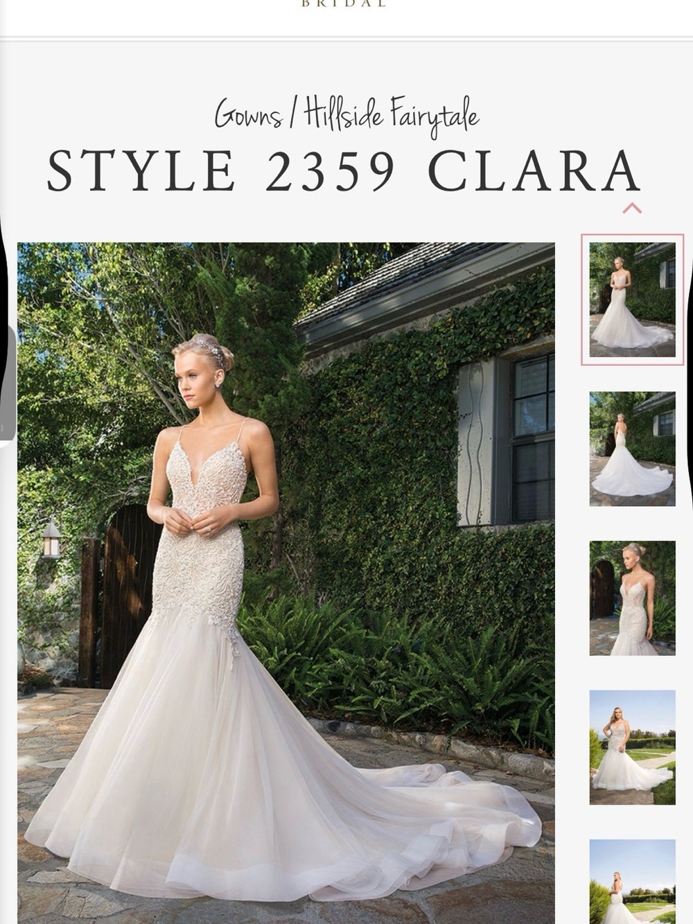 ‘Clara’ Fit and Flare Silver Beaded & Tulle Wedding Dress with Long Train